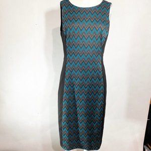 COPY - Nine West Sleeveless Chevron Pattern Midi Dress
